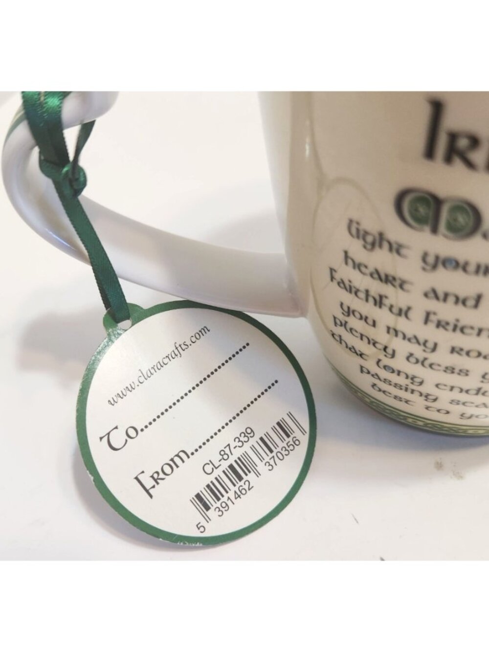 Clara Irish Blessing Bone China Mug With Shamrock Design & Inspirational Text - Picture 7 of 10